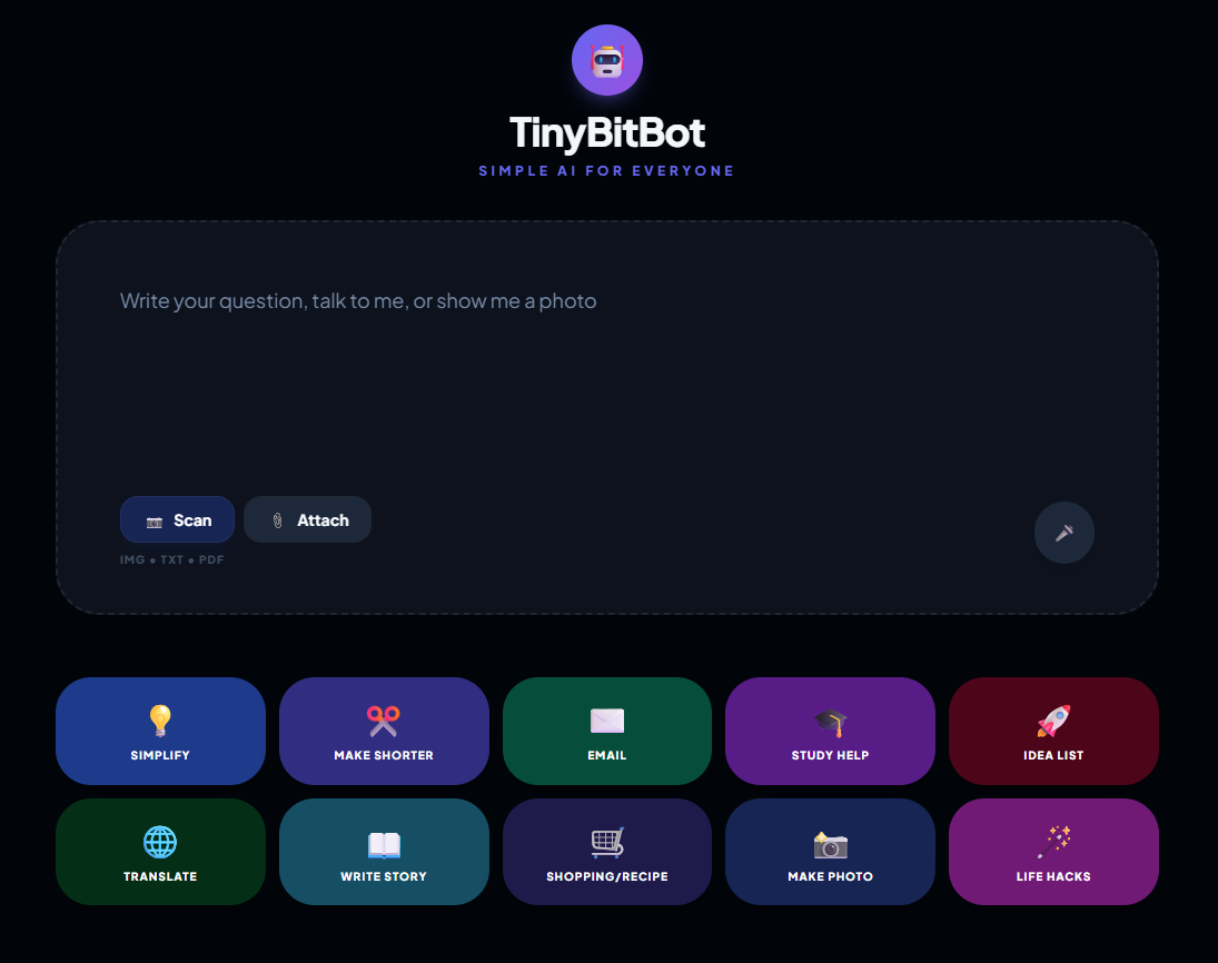 TinyBitBot – AI Helper for Everyone
